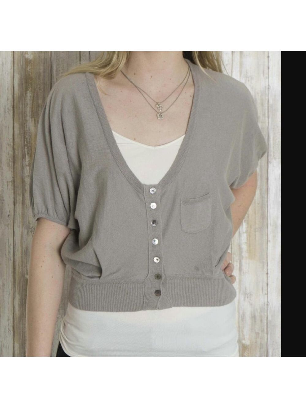 MK2K Cap Sleeve Cardigan Sweater M/L